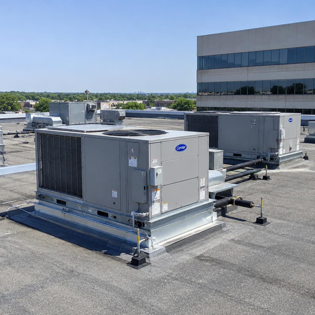 Commercial rooftop HVAC units